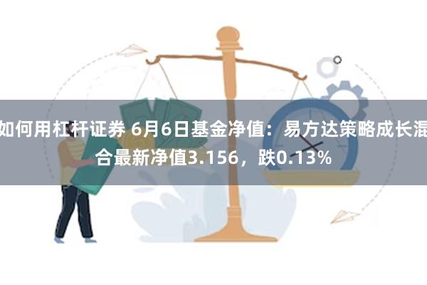 如何用杠杆证券 6月6日基金净值：易方达策略成长混合最新净值3.156，跌0.13%