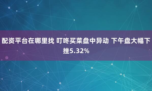 配资平台在哪里找 叮咚买菜盘中异动 下午盘大幅下挫5.32%