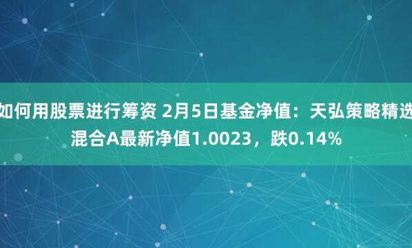 如何用股票进行筹资 2月5日基金净值：天弘策略精选混合A最新净值1.0023，跌0.14%