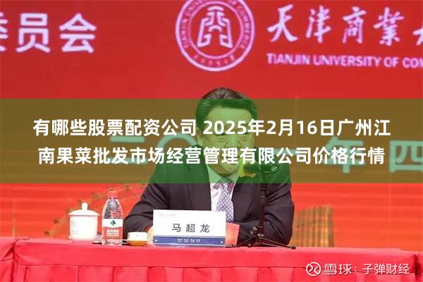 有哪些股票配资公司 2025年2月16日广州江南果菜批发市场经营管理有限公司价格行情